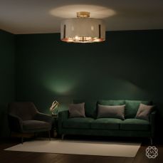 Hadden 4Lt Semi Flush Light- Satin Chrome/ Satin Brass