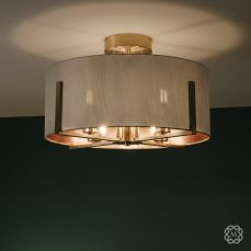 Hadden 4Lt Semi Flush Light- Satin Chrome/ Satin Brass