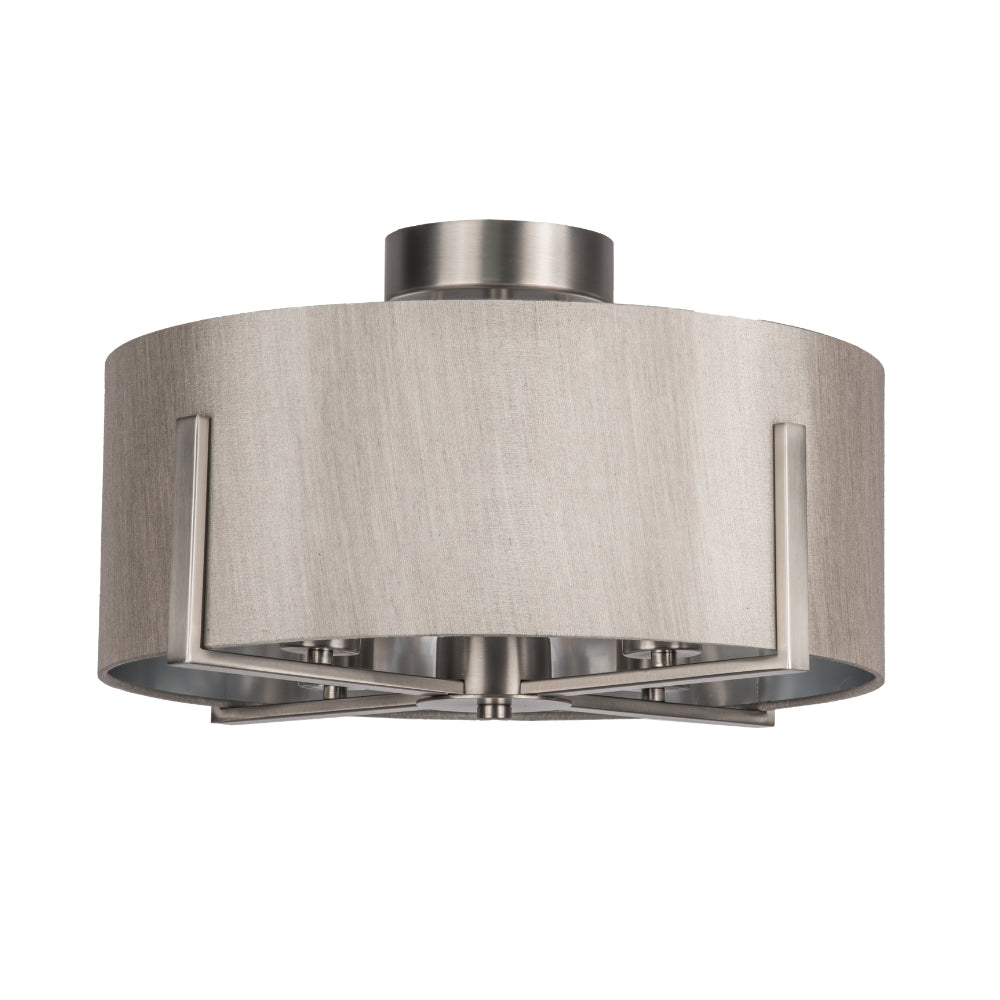 Hadden 4Lt Semi Flush Light- Satin Chrome/ Satin Brass