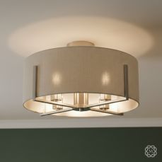 Hadden 4Lt Semi Flush Light- Satin Chrome/ Satin Brass