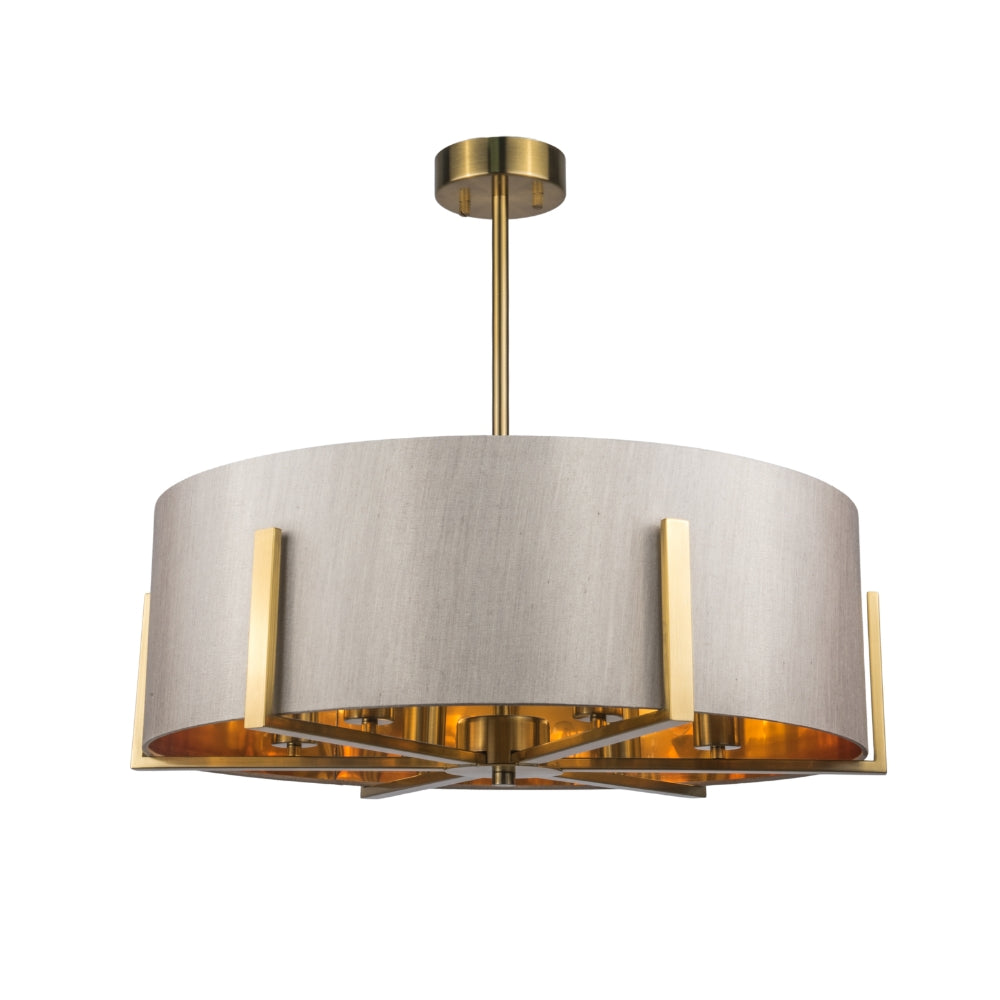 Hadden 6Lt Chandelier- Satin Brass/ Satin Chrome Finishes