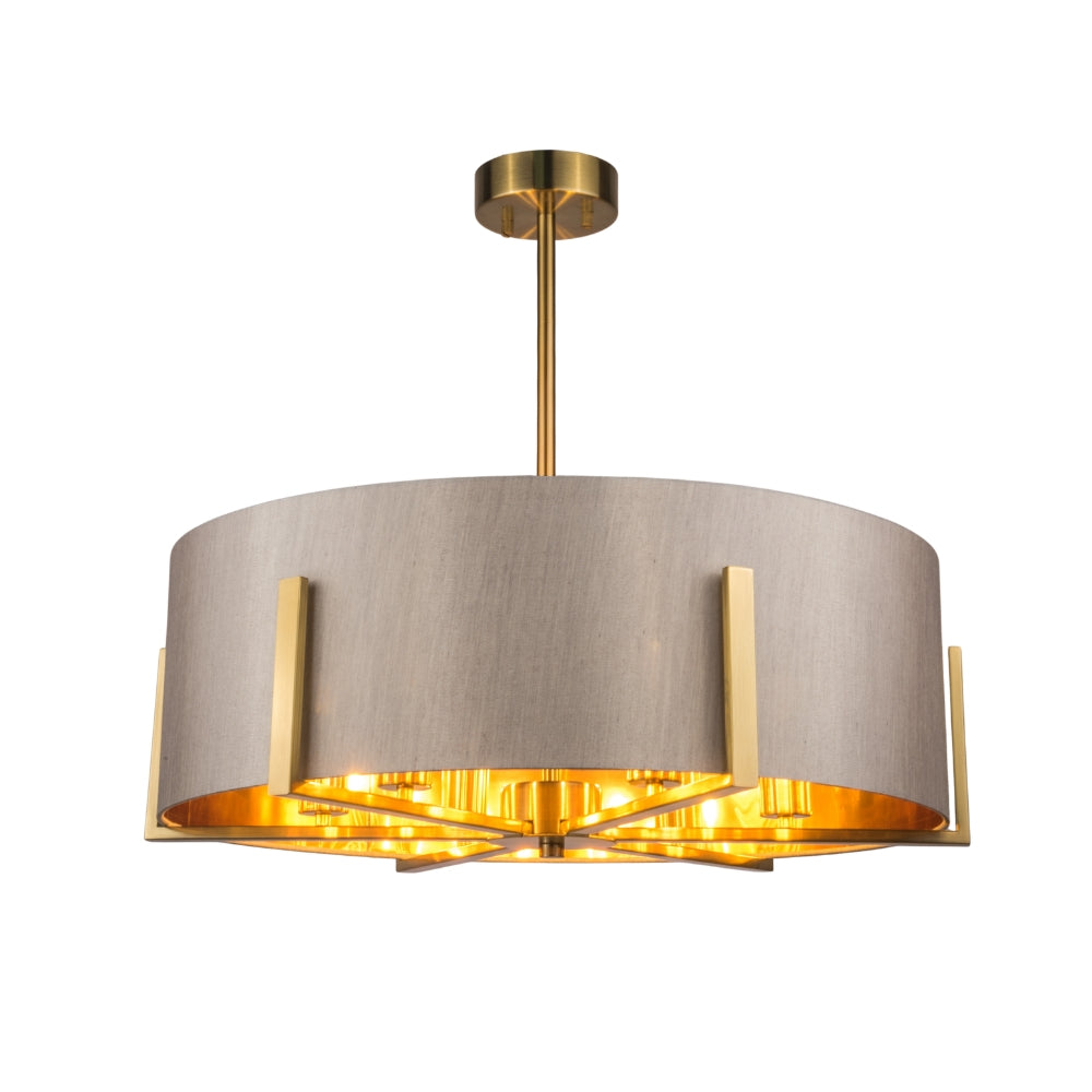 Hadden 6Lt Chandelier- Satin Brass/ Satin Chrome Finishes