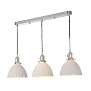 Hadano 3 Light Kitchen Light Antique Chrome & Ceramic -  Various Shapes