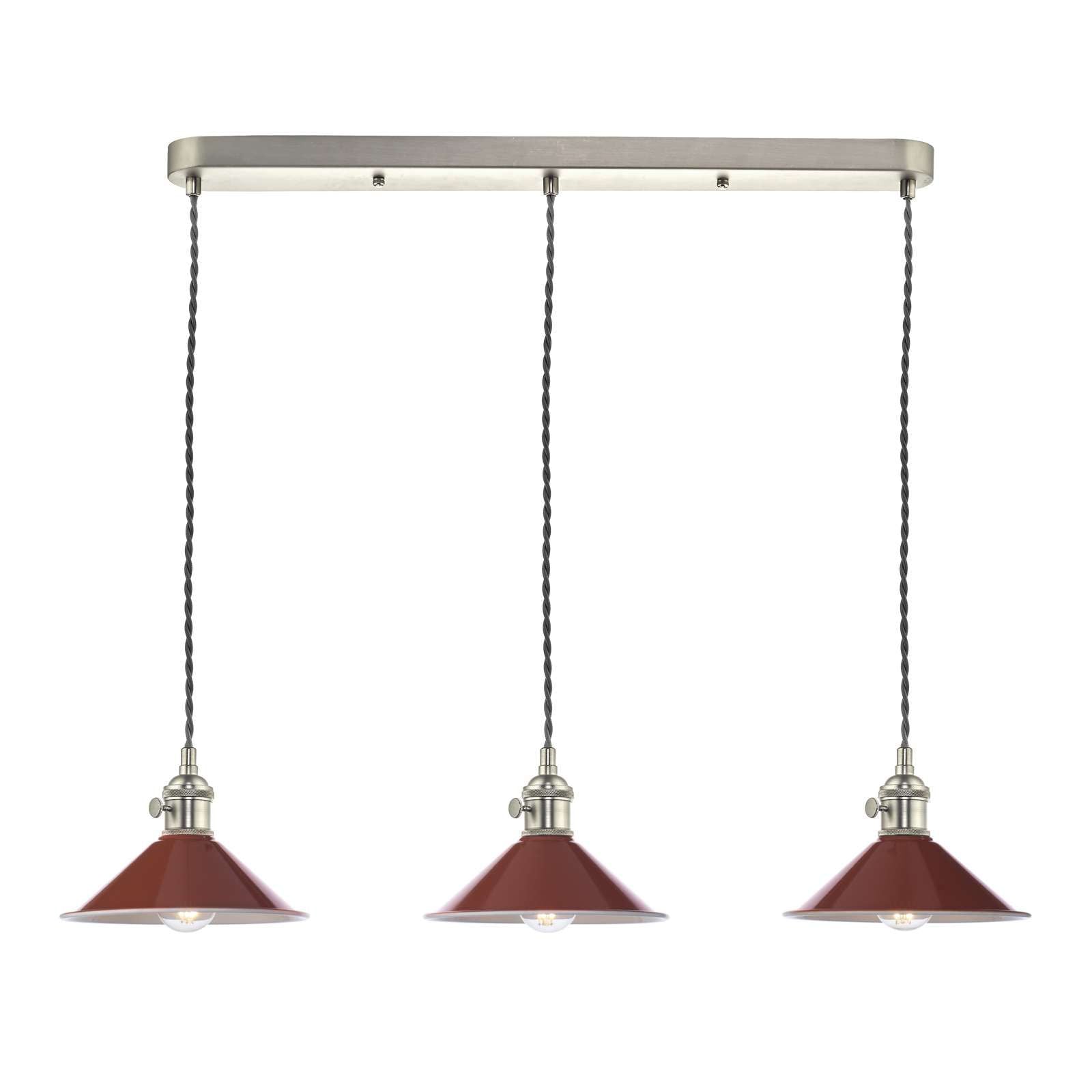 Hadano 3 Light Kitchen Light Antique Chrome & Ceramic -  Various Shapes