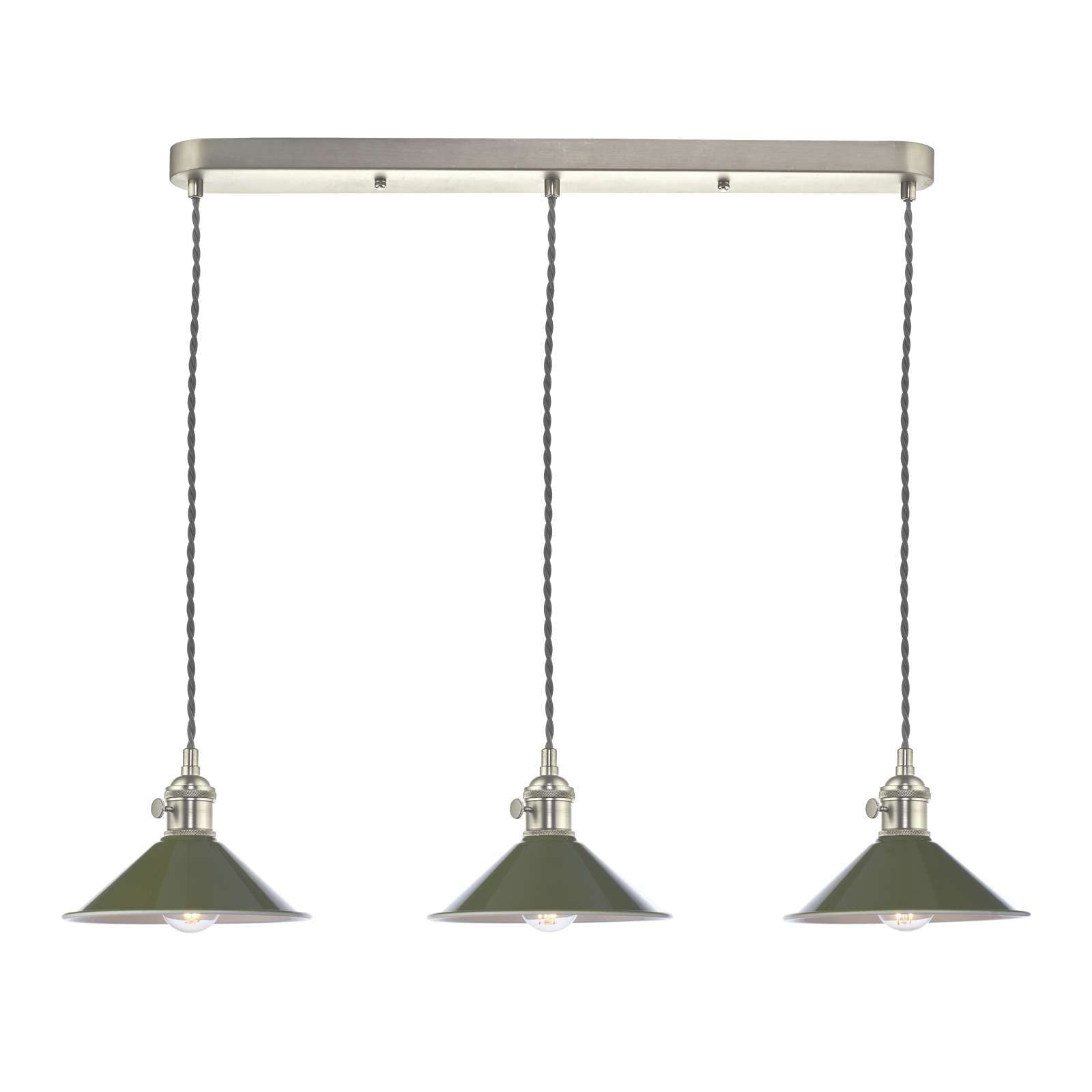 Hadano 3 Light Kitchen Light Antique Chrome & Ceramic -  Various Shapes