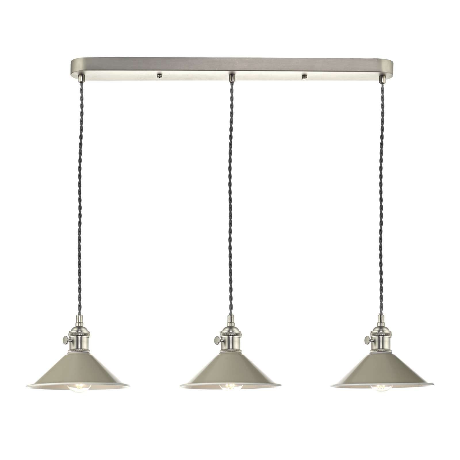 Hadano 3 Light Kitchen Light Antique Chrome & Ceramic -  Various Shapes