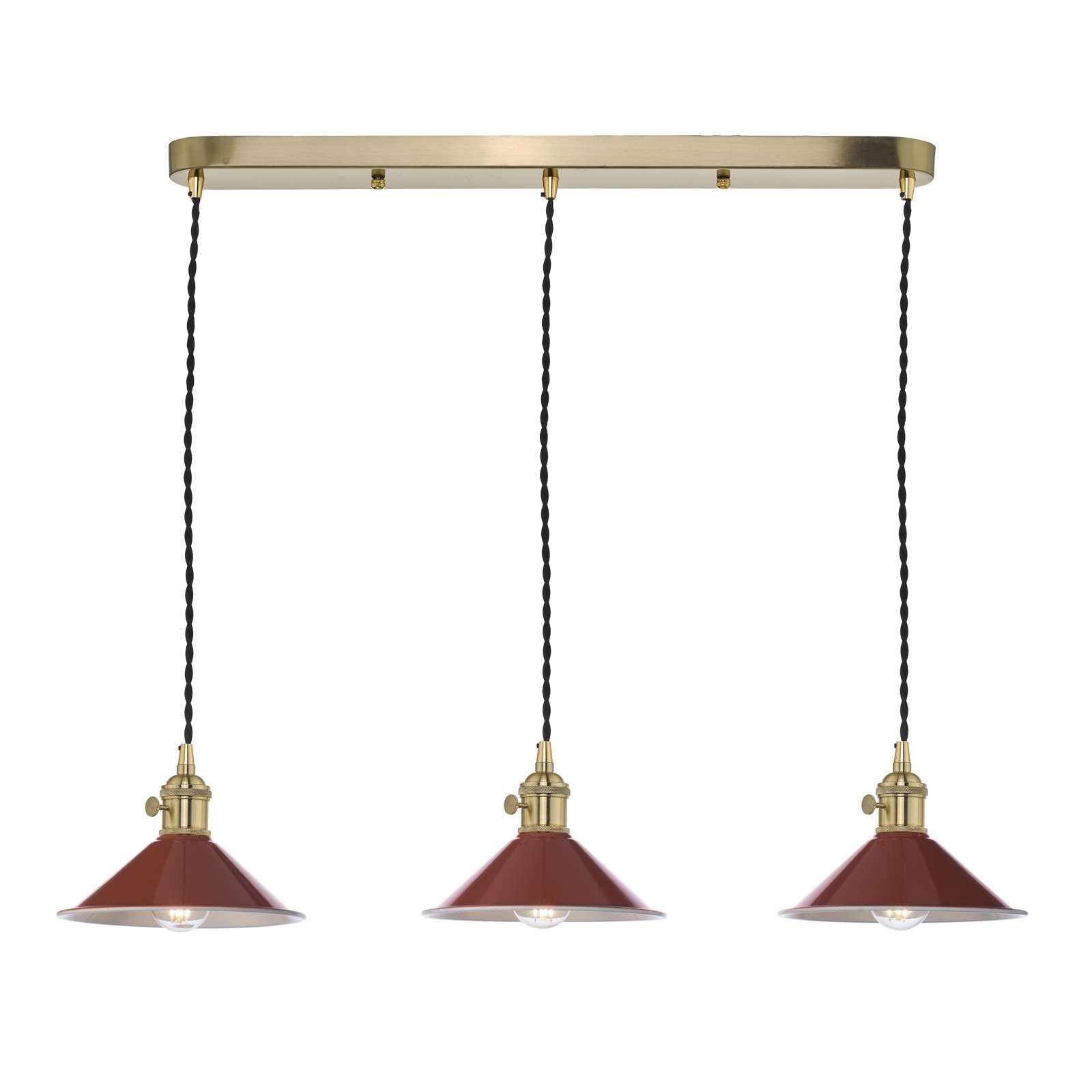 Hadano 3 Light Kitchen Light Antique Chrome & Ceramic -  Various Shapes