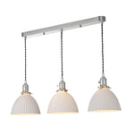Hadano 3 Light Kitchen Light Antique Chrome & Ceramic -  Various Shapes