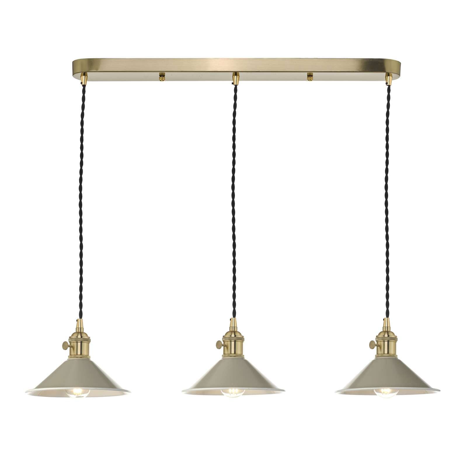Hadano 3 Light Kitchen Light Antique Chrome & Ceramic -  Various Shapes