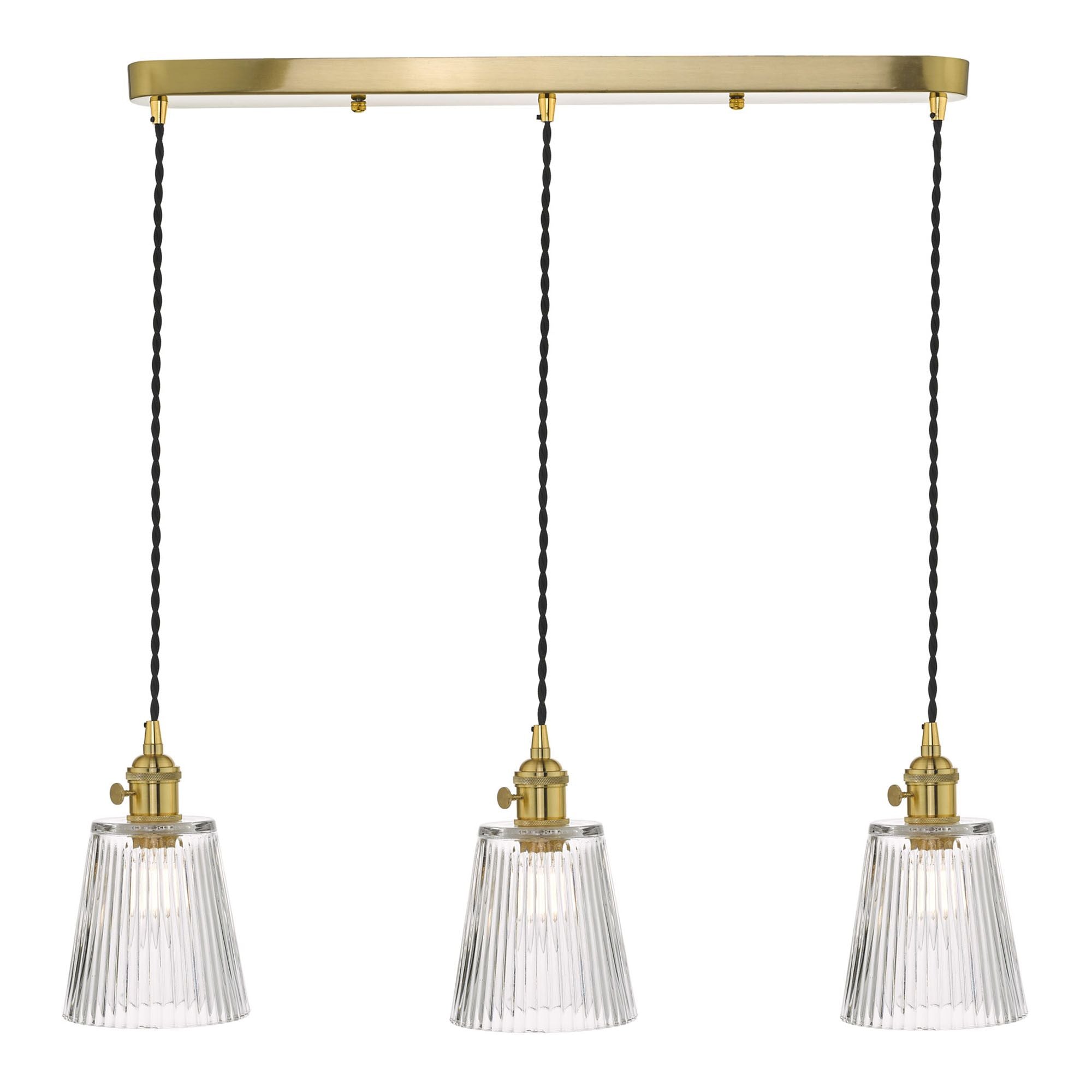 Hadano 3 Light Kitchen Light Antique Chrome & Ceramic -  Various Shapes