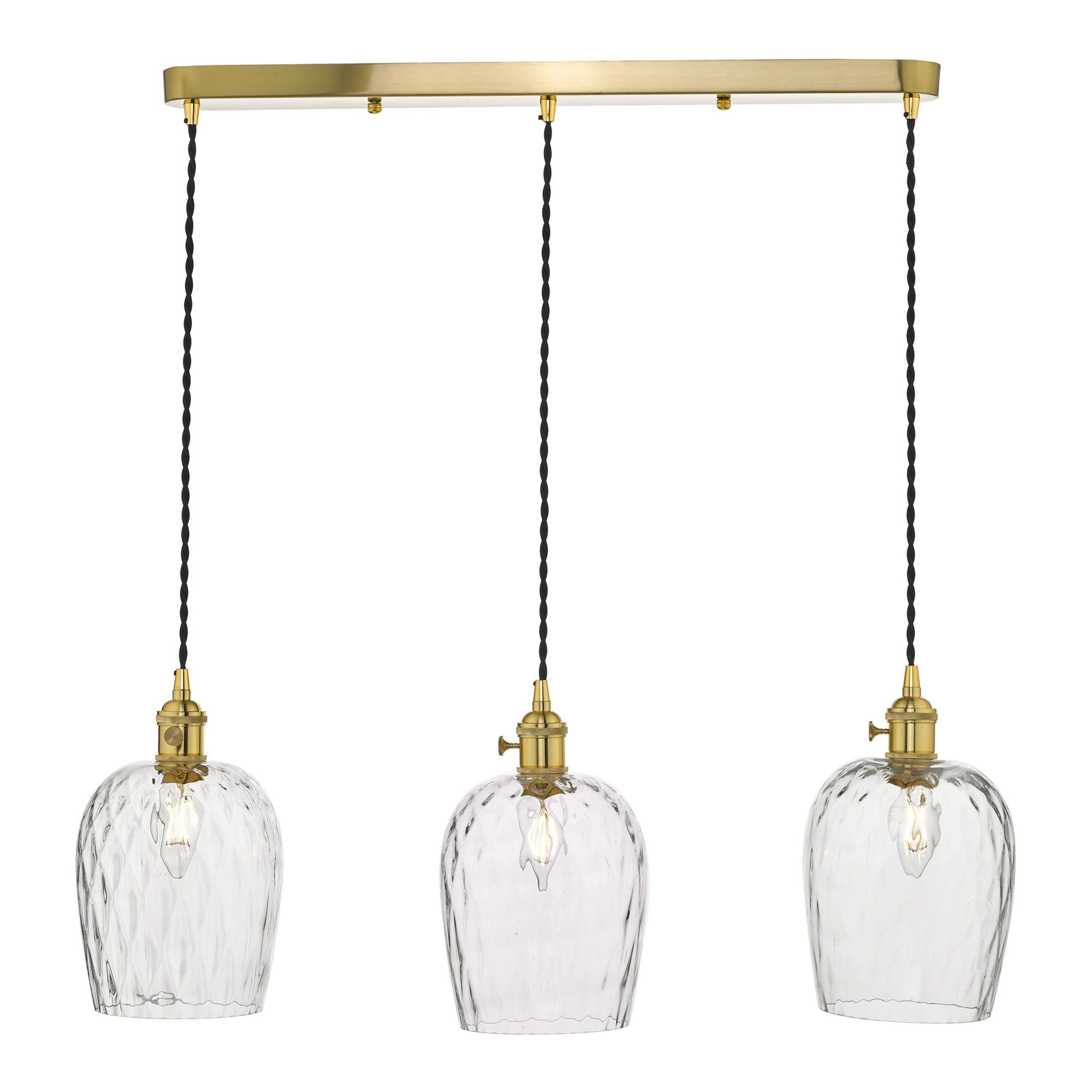 Hadano 3 Light Kitchen Light Antique Chrome & Ceramic -  Various Shapes
