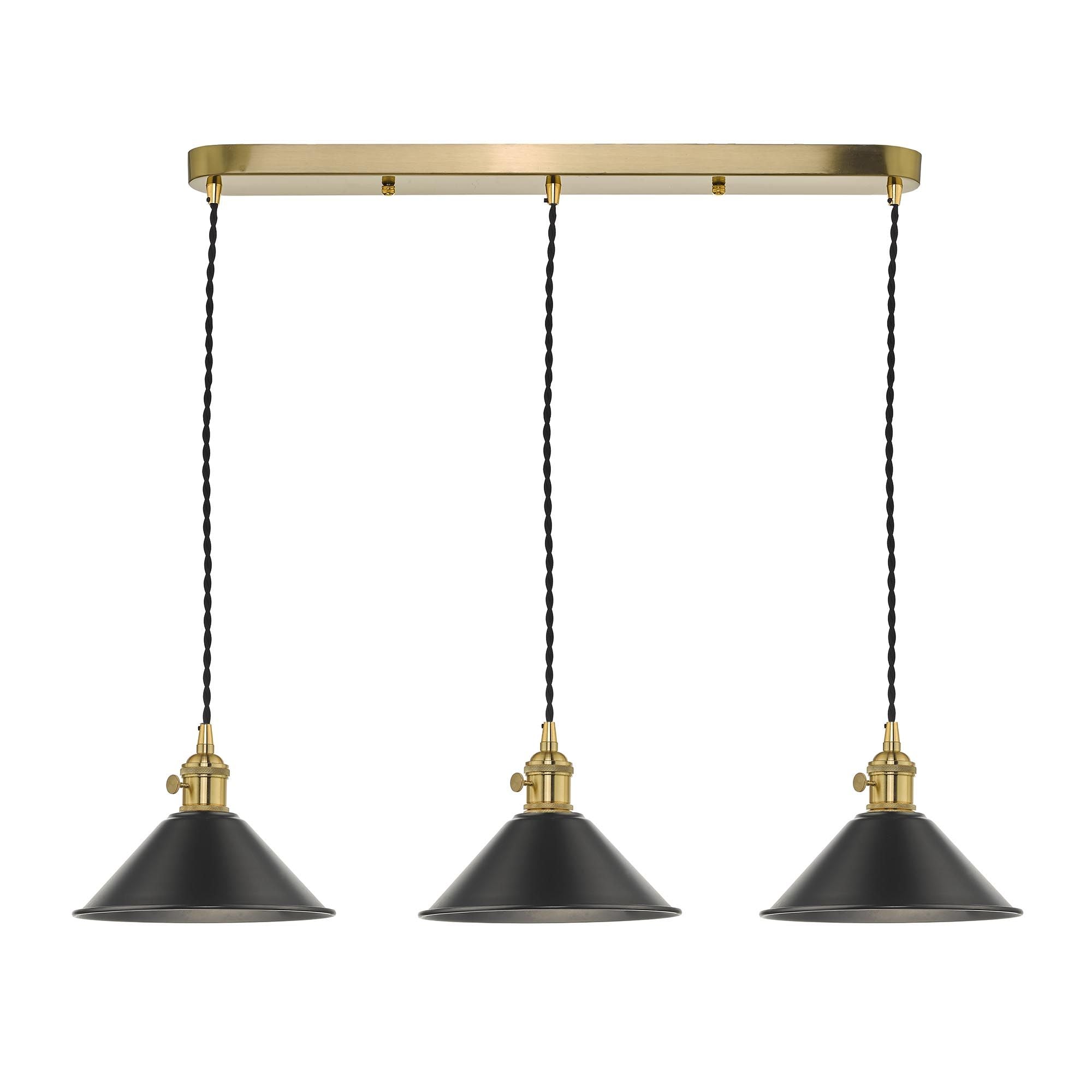 Hadano 3 Light Kitchen Light Antique Chrome & Ceramic -  Various Shapes