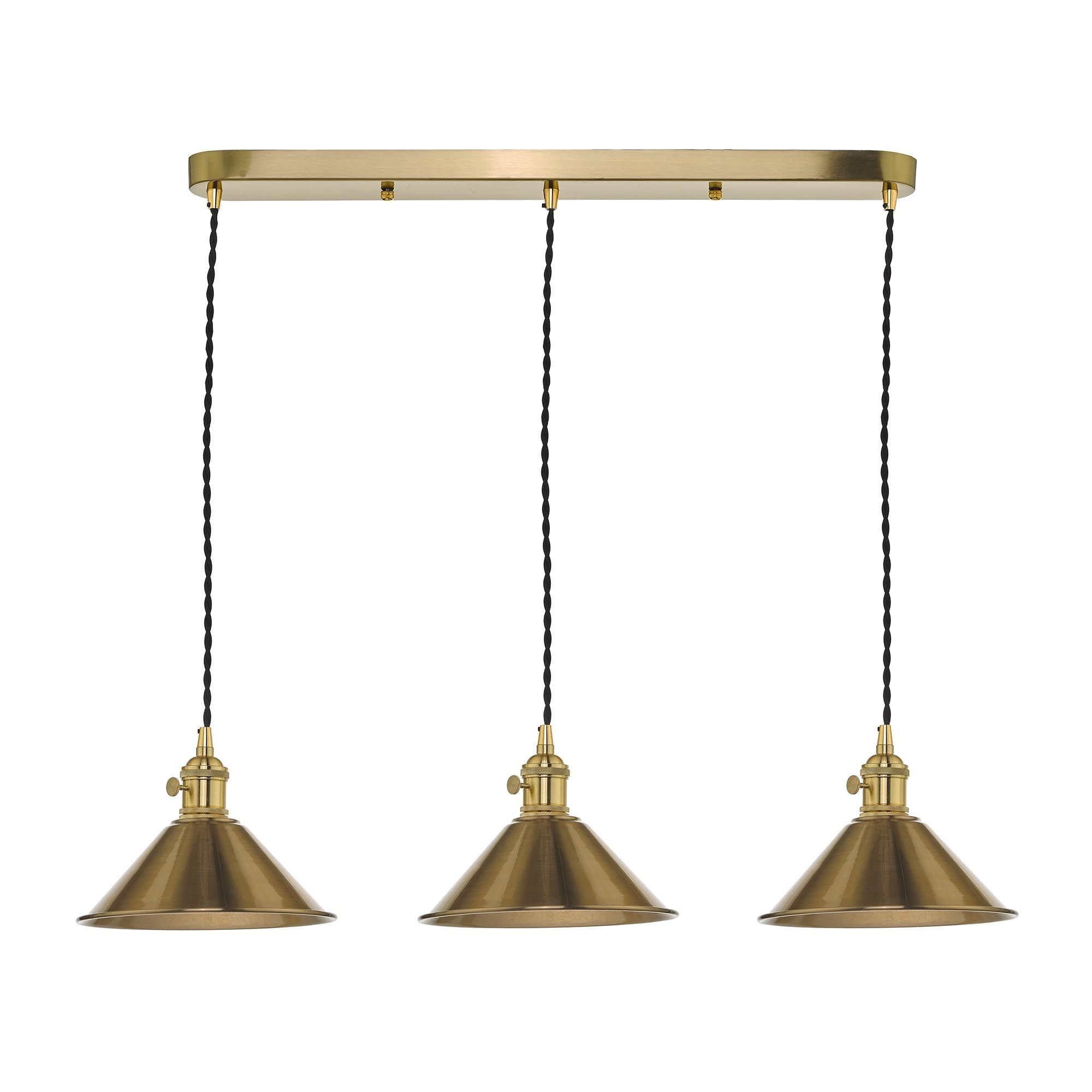 Hadano 3 Light Kitchen Light Antique Chrome & Ceramic -  Various Shapes