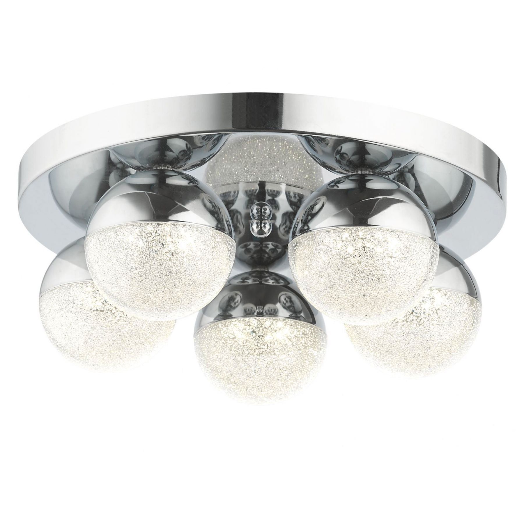 Dew 5 Light Bathroom Ceiling Light Polished Chrome