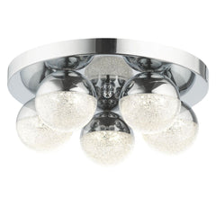 Haley 5 Light Bathroom Ceiling Light Polished Chrome/Satin Brass