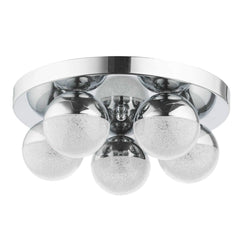 Haley 5 Light Bathroom Ceiling Light Polished Chrome/Satin Brass