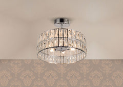 Isla 4/6 Light Polished Chrome/Satin Brass Bathroom Crystal Ceiling Light