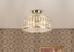 Isla 4/6 Light Polished Chrome/Satin Brass Bathroom Crystal Ceiling Light