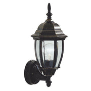 Dar Hambro Uplighter Wall Bracket Black Gold IP43 - Cusack Lighting