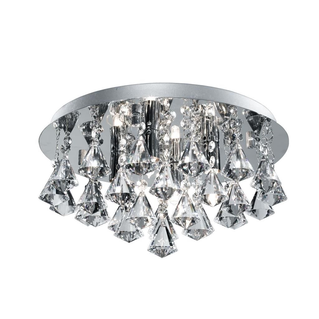 Hanna  4 Lt Led Bathroom Flush - Chrome & Crystal, Ip44