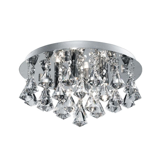 Hanna  4 Lt Led Bathroom Flush - Chrome & Crystal, Ip44
