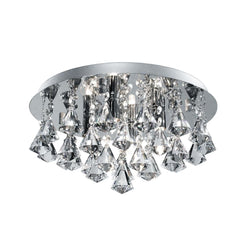 Hanna  4 Lt Led Bathroom Flush - Chrome & Crystal, Ip44