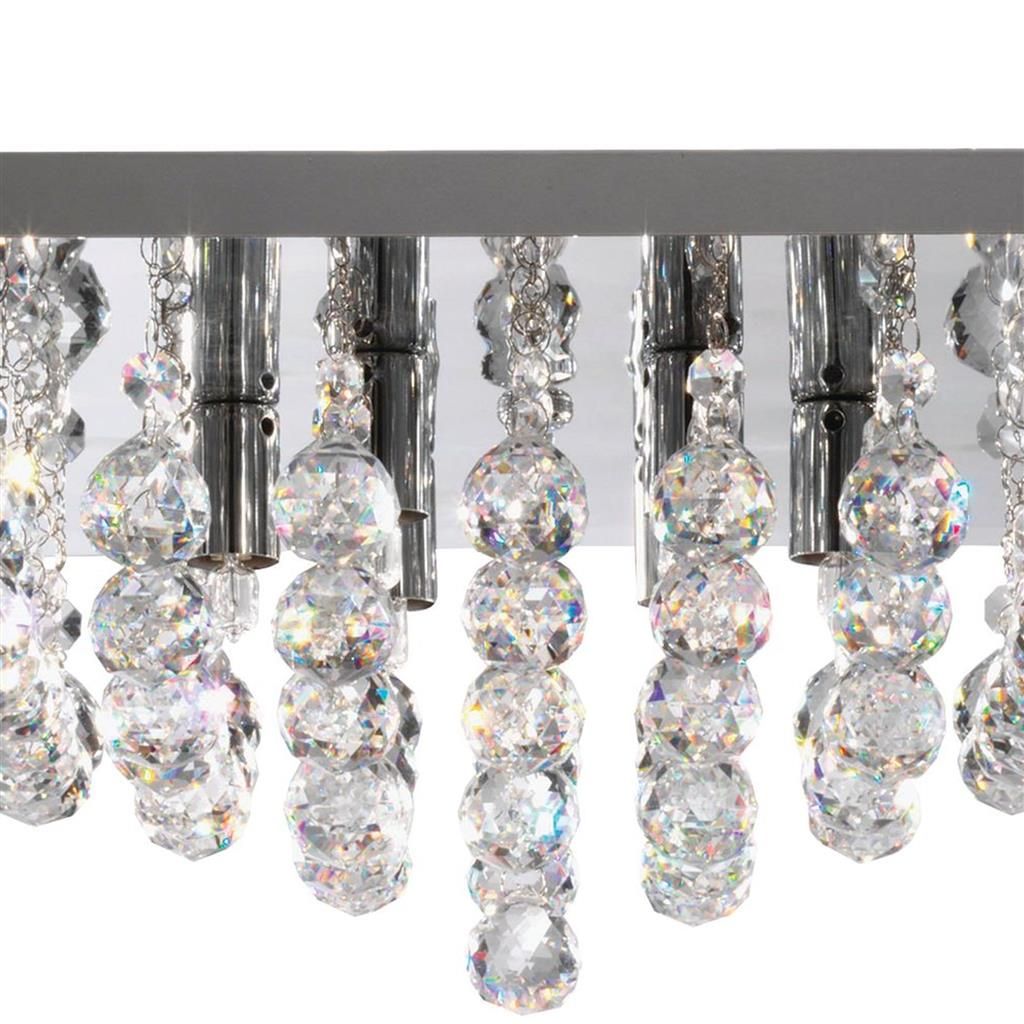 Hanna 6Lt Flush Ceiling Light - Chrome & Clear Crystal Finish