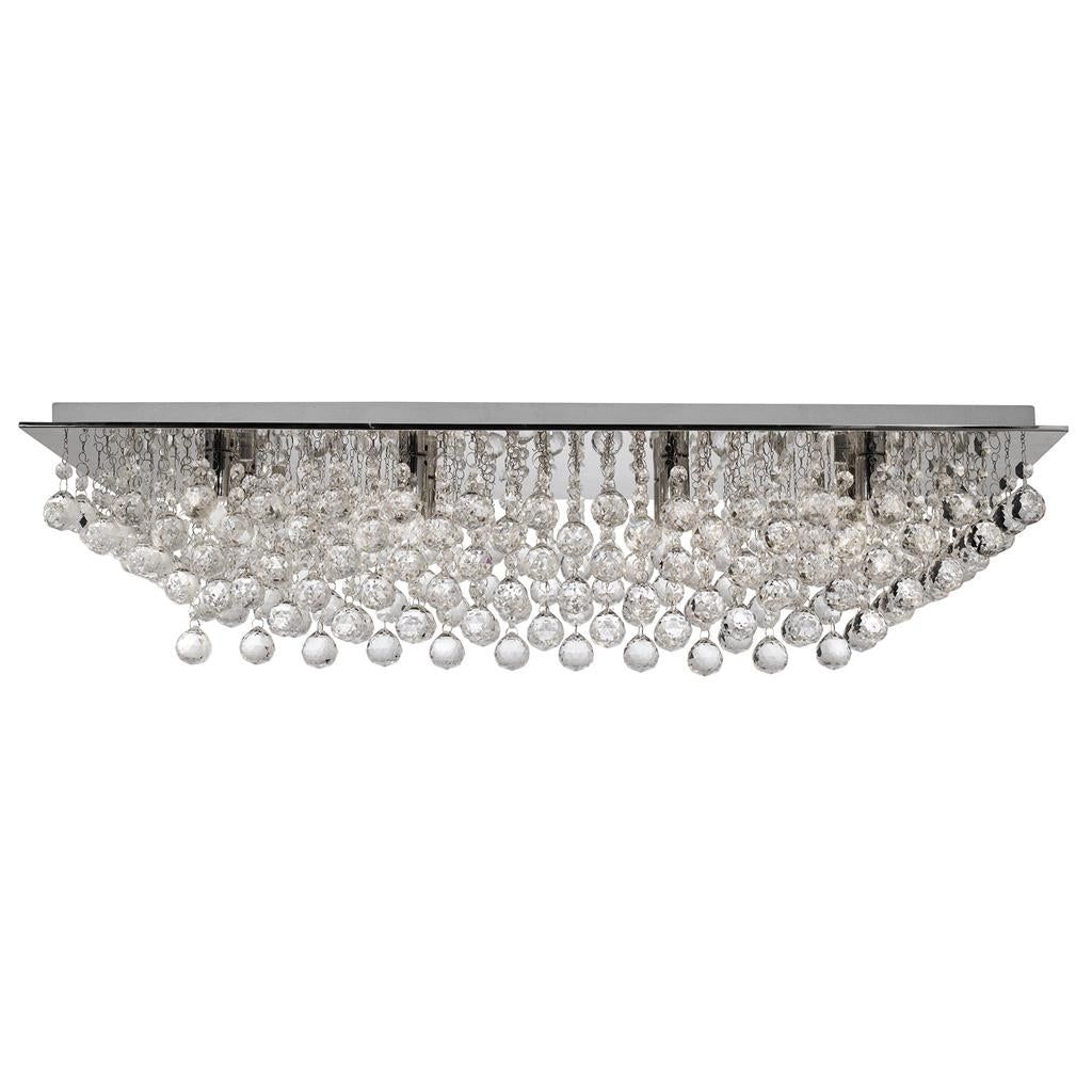 Hanna 8Lt Flush Ceiling Light - Chrome & Clear Crystal Finish