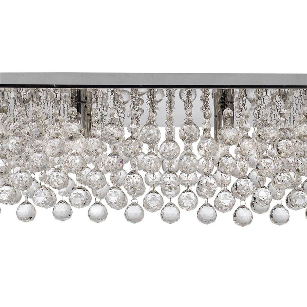 Hanna 8Lt Flush Ceiling Light - Chrome & Clear Crystal Finish