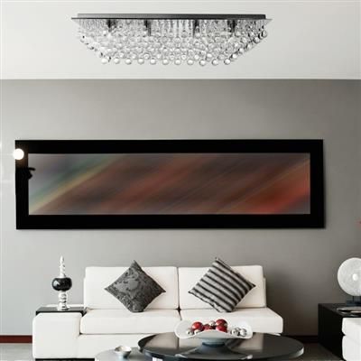 Hanna 8Lt Flush Ceiling Light - Chrome & Clear Crystal Finish