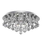 Hanna 6Lt Flush Ceiling Light - Chrome & Clear Crystal Finish