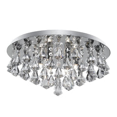 Hanna 6Lt Flush Ceiling Light - Chrome & Clear Crystal Finish