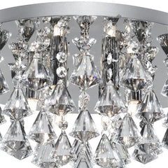 Hanna 6Lt Flush Ceiling Light - Chrome & Clear Crystal Finish