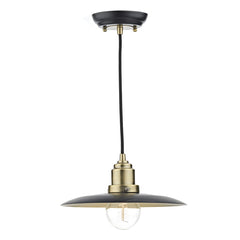 Hannover 1 Light Pendant Black Antique Brass