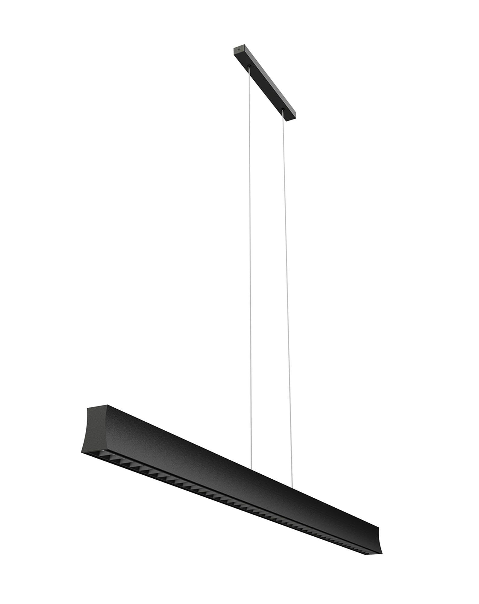 Hanok Linear Pendant 45°, 38W LED, 3000K, 2650lm, Black, 3yrs Warranty
