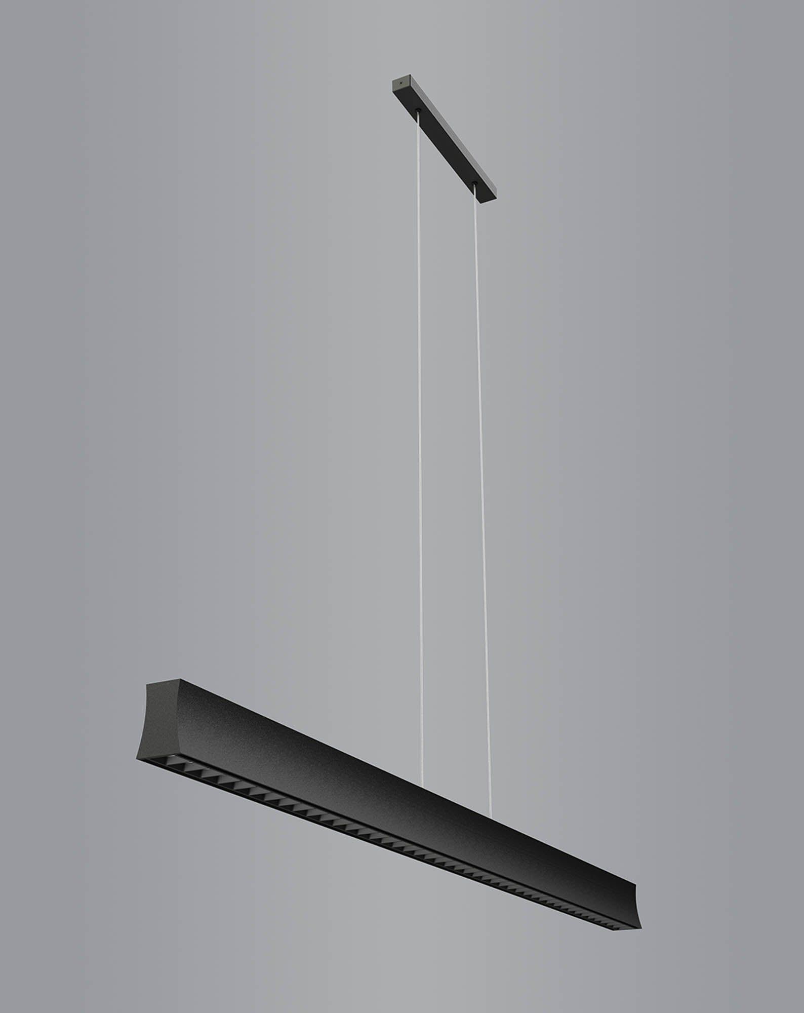 Hanok Linear Pendant 45°, 38W LED, 3000K, 2650lm, Black, 3yrs Warranty