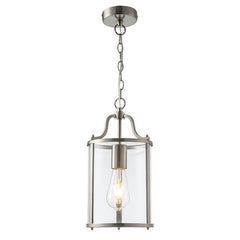 Harold 1Lt/3Lt Round Glass Lantern - Antique Brass / Satin Nickel