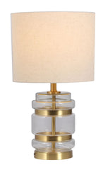 Hartley Table Lamp with Shade - Satin Brass Finish IP20