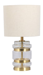 Hartley Table Lamp with Shade - Satin Brass Finish IP20