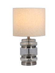 Hartley Table Lamp with Shade - Satin Chrome Finish IP20