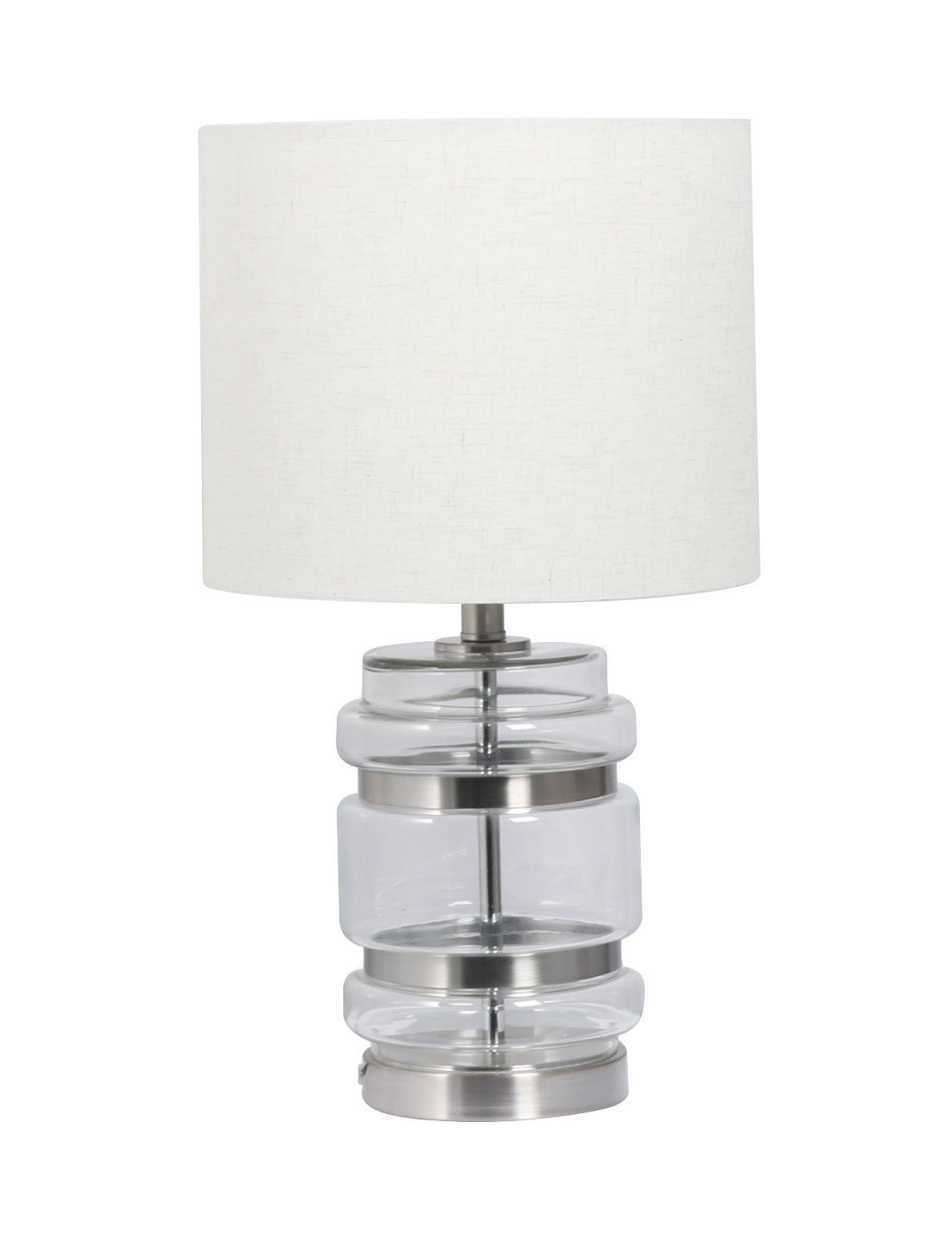 Hartley Table Lamp with Shade - Satin Chrome Finish IP20