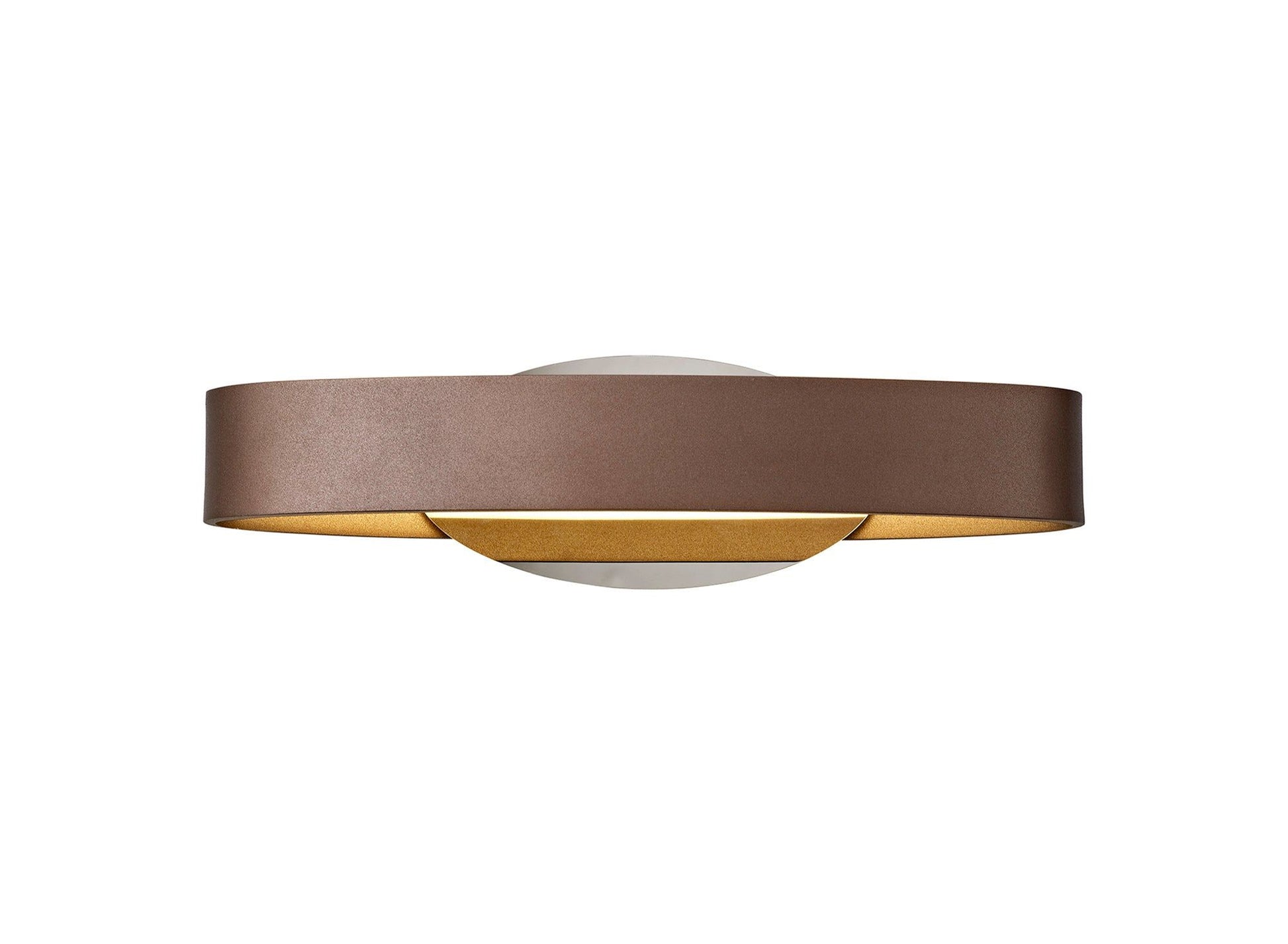 Heartland Wall Lamp, 1 x 6W LED, 3000K, 480lm, 3yrs Warranty - Satin Brown & Polished Chrome Finish IP20
