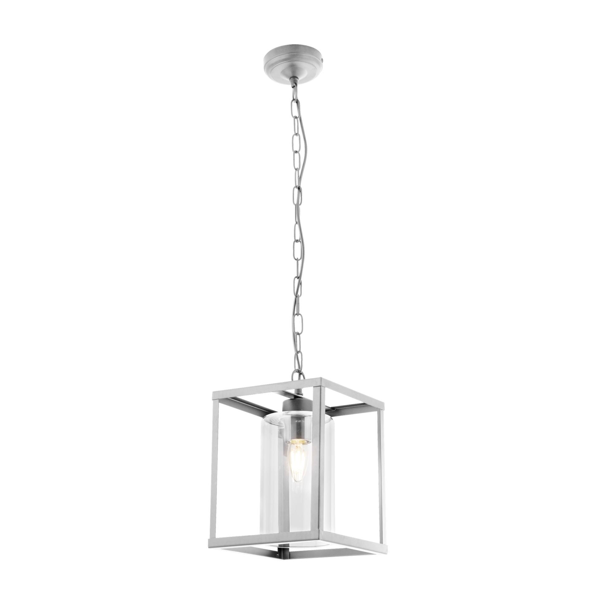 Helix Pendant Light - Satin Silver & Clear Glass