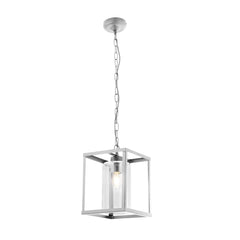 Helix Pendant Light - Satin Silver & Clear Glass