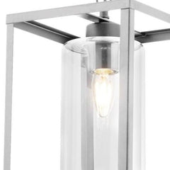 Helix Pendant Light - Satin Silver & Clear Glass