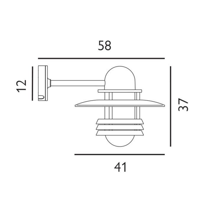 Helsinki Large 1 Light Wall Light - Graphite