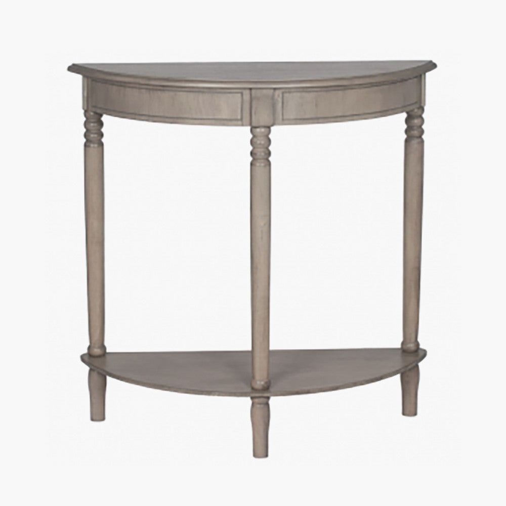 Heritage Pine Wood Half Moon Console K/D- Taupe Finish