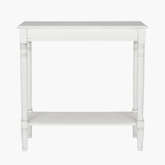 Heritage Pine Wood Rectangular Console K/D- White Finish