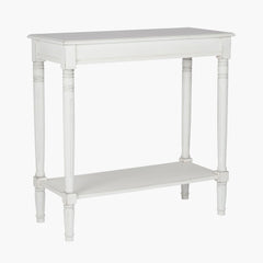 Heritage Pine Wood Rectangular Console K/D- White Finish