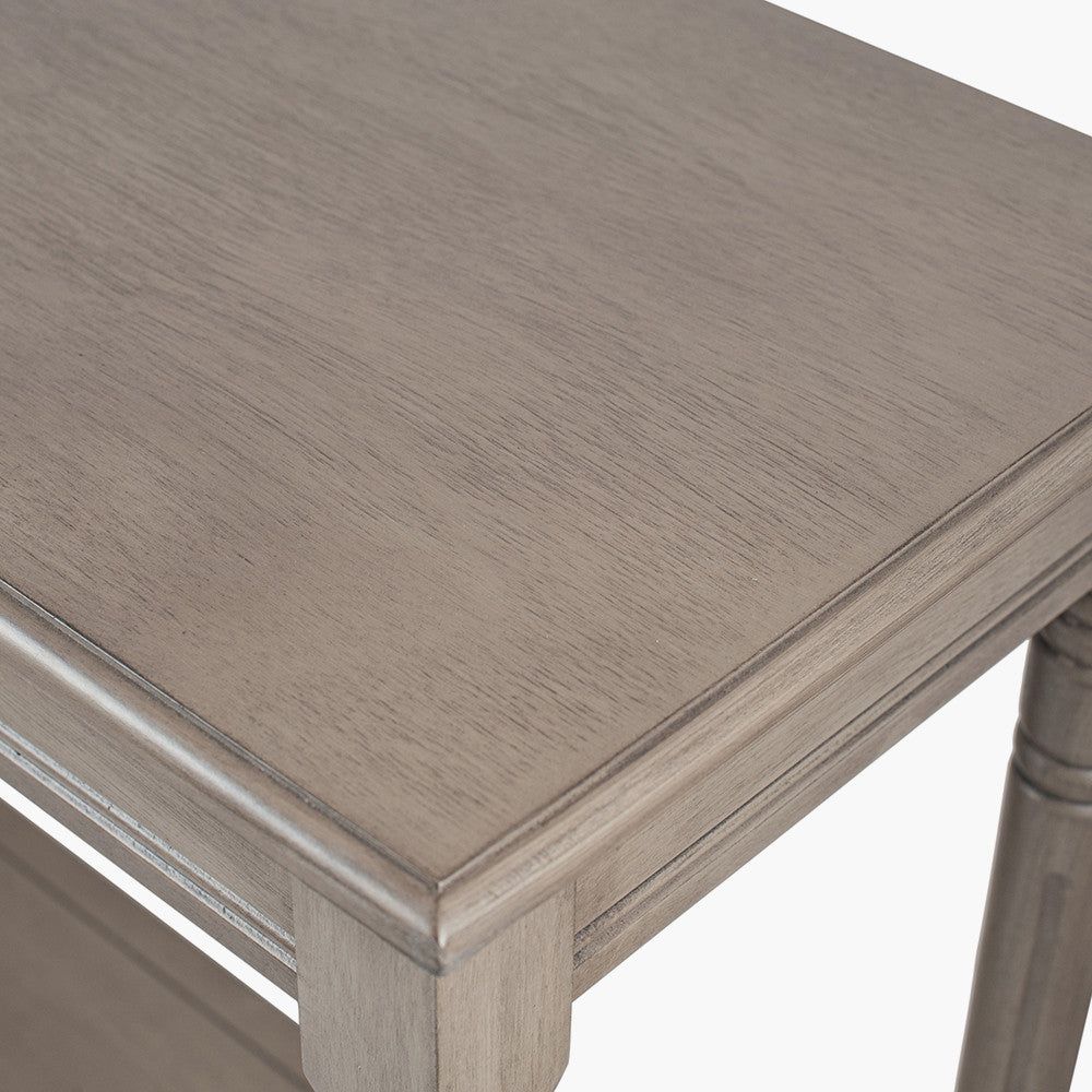 Heritage Pine Wood Rectangular Console K/D- Taupe Finish